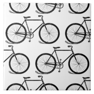 Antique Bicycles Vintage Bike Art CUSTOM BG COLOR Tile