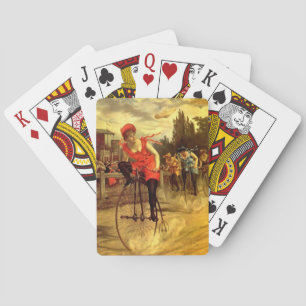 Antique Bike cycling Race Woman Deck Gift Playing Cards
