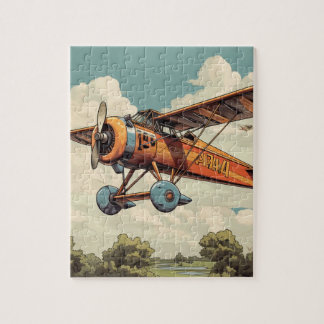 Antique Biplane Aeroplane Oversized Jigsaw Puzzle