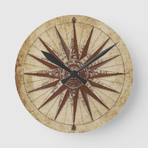Antique black and white design round clock