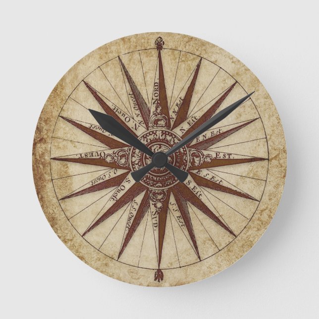 Antique black and white design  round clock (Front)
