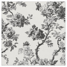 Antique Black Floral Toile Pattern