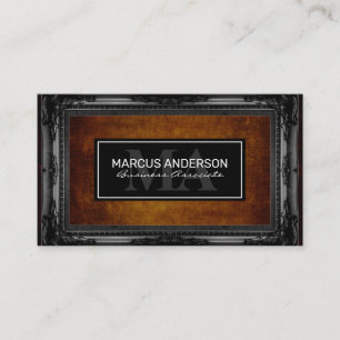 Antique Black Frame Brown Rustic Texture Appointment Card
