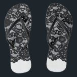 Antique Black Lace Flip Flops<br><div class="desc">Looking for a stylish footwear this summer? Glasshouse Design's simple flip flops feature antique black lace patten for an effortless style statement. Perfect to wear to the beach with any colour. Amazing as a gift for bridesmaids for the beach wedding.</div>