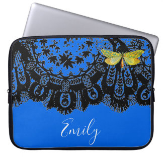 ANTIQUE BLACK LACE IN BLUE NEOPRENE SLEEVE