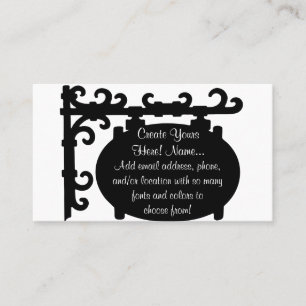 Antique Black Scroll Sign Easy Business Cards
