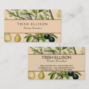 Antique Blackthorn Botanical Print Flower Berry Business Card