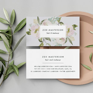 Antique Bloom Elegant Watercolor Floral Business Card