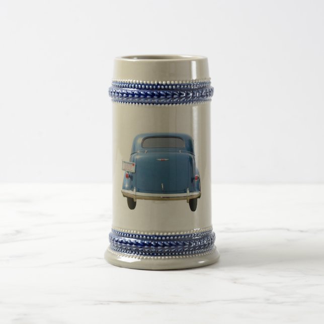 ANTIQUE BLUE CHEVY Beer Mug ~ Add your name! (Center)