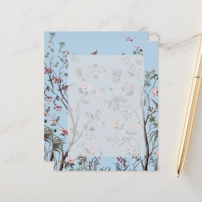 Antique blue floral (Front/Back In Situ)