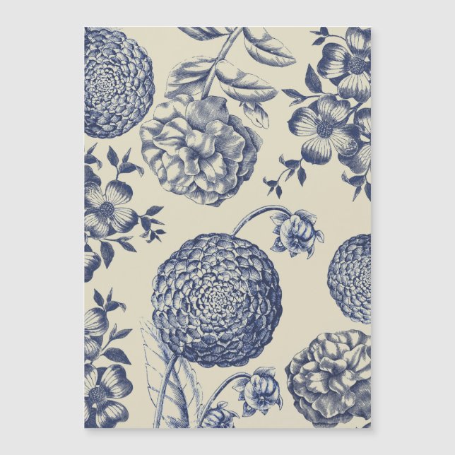 Antique Blue Flower Print Floral (Front)