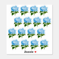 Antique Blue Hydrangea Blossom Stickers