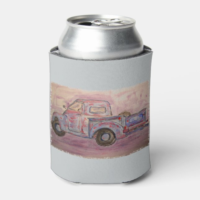 antique blue patina truck can cooler (Can Front)