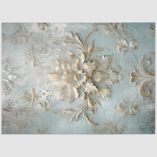 Antique Blue Romance Design Series 11 Tissue Paper (Front)