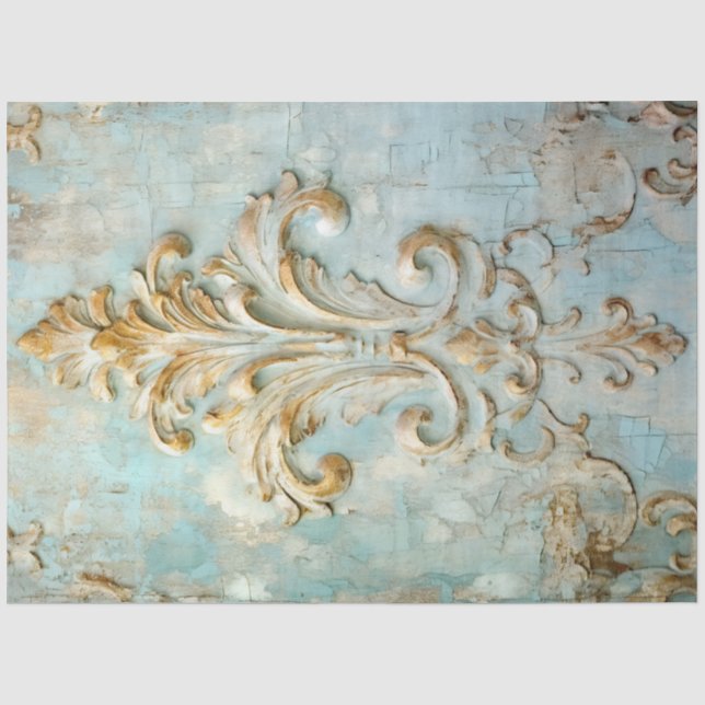Antique Blue Romance Design Series 16 Tissue Paper (Front)
