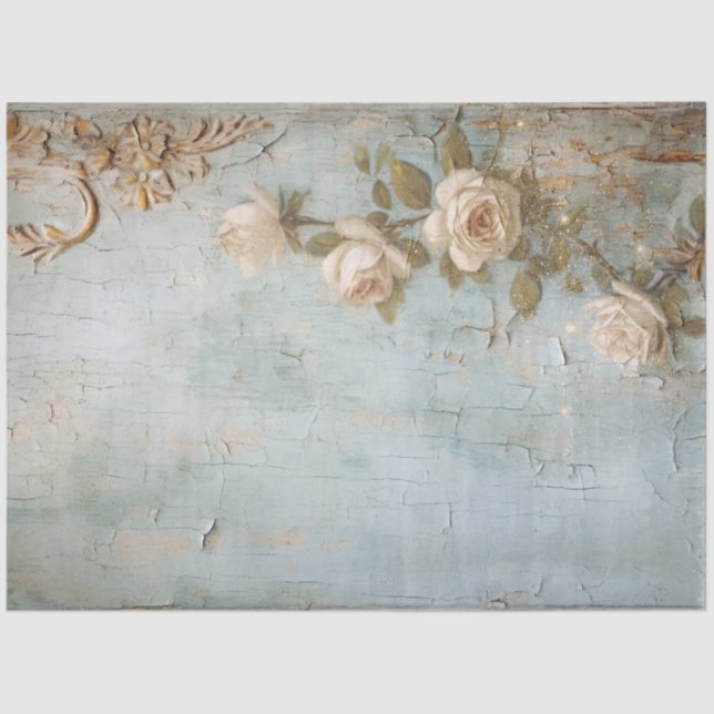 Antique Blue Romance Design Series 9 Tissue Paper (Front)