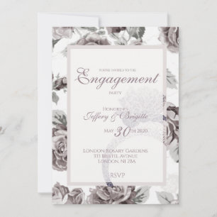 Antique blush pink rose engagement party announcement