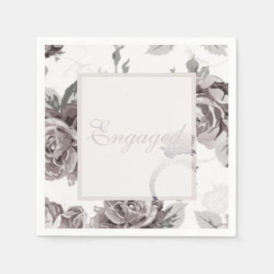 Antique blush pink rose engagement party napkin