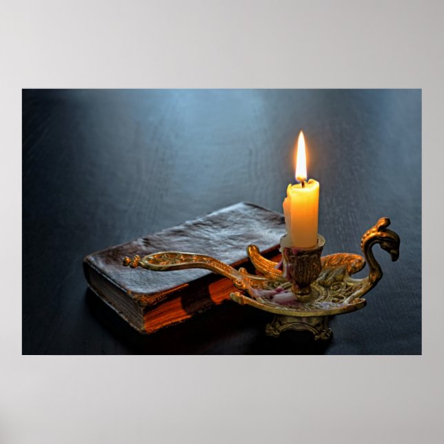 Antique book and a firing candle poster (Front)
