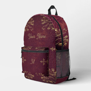 antique book binding - leather look printed backpack