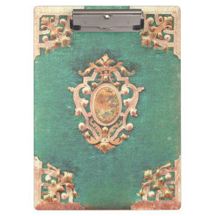 Antique book brass and green elegant victorian clipboard