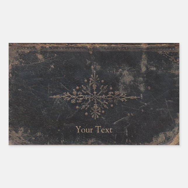 Antique Book Cover Add Text Rectangular Sticker (Front)
