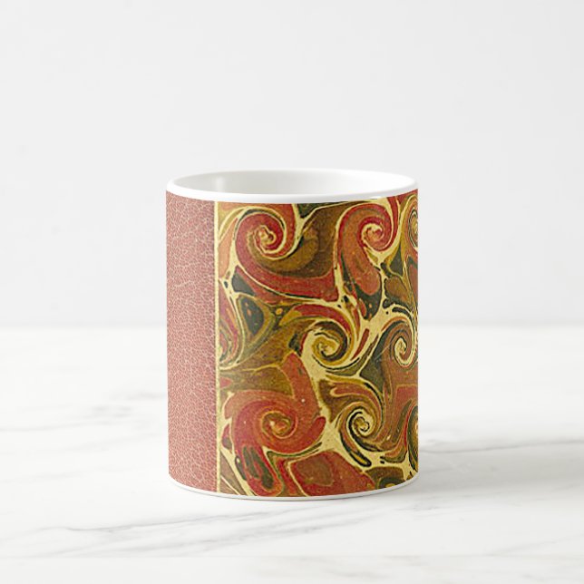 Antique Book Cover, Ornate Swirl Pattern Coffee Mug (Center)