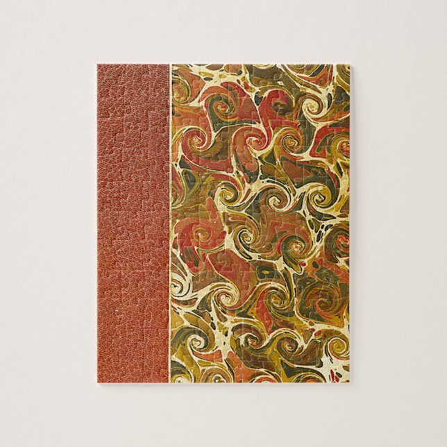 Antique Book Cover, Ornate Swirl Pattern Jigsaw Puzzle (Vertical)