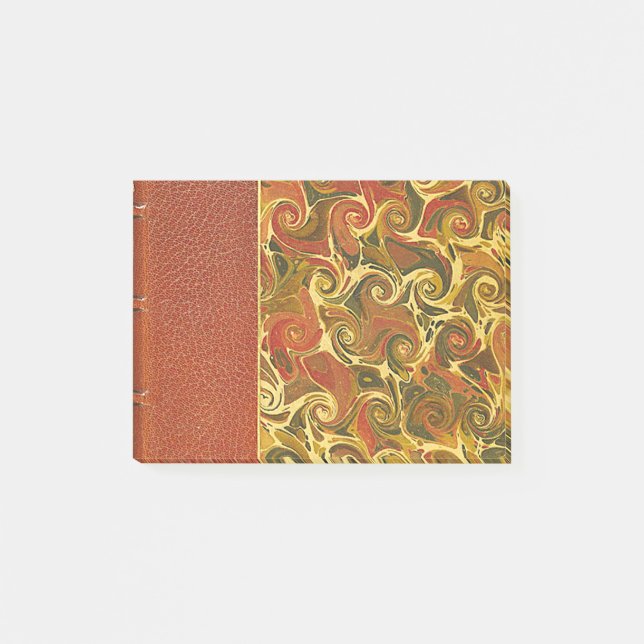 Antique Book Cover, Ornate Swirl Pattern Post-it Notes (Front)