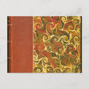 Antique Book Cover, Ornate Swirl Pattern Postcard