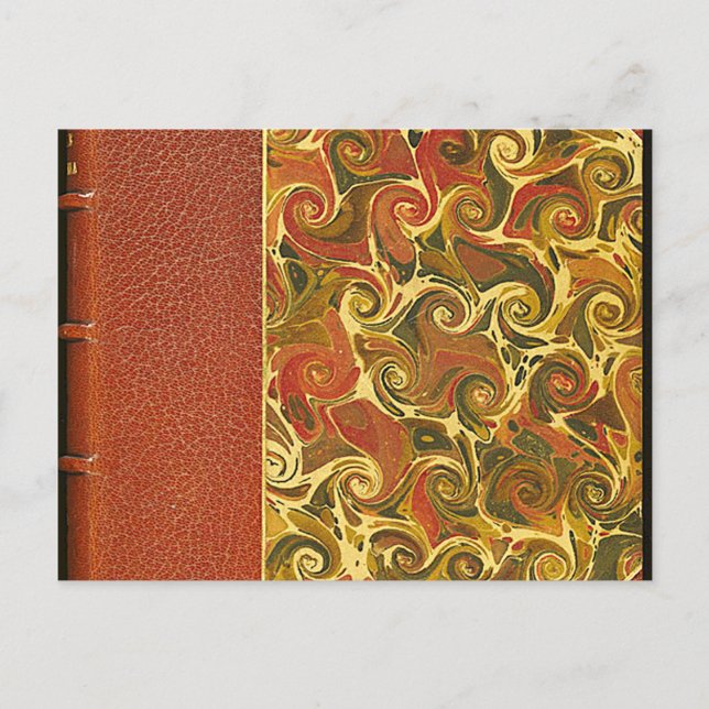 Antique Book Cover, Ornate Swirl Pattern Postcard (Front)