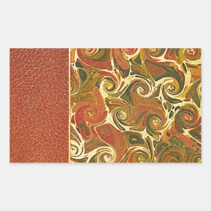 Antique Book Cover, Ornate Swirl Pattern Rectangular Sticker