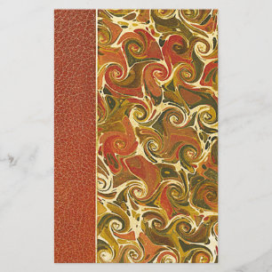 Antique Book Cover, Ornate Swirl Pattern Stationery