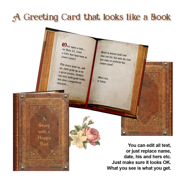 Antique Book (customisable) Card (Creator Uploaded)