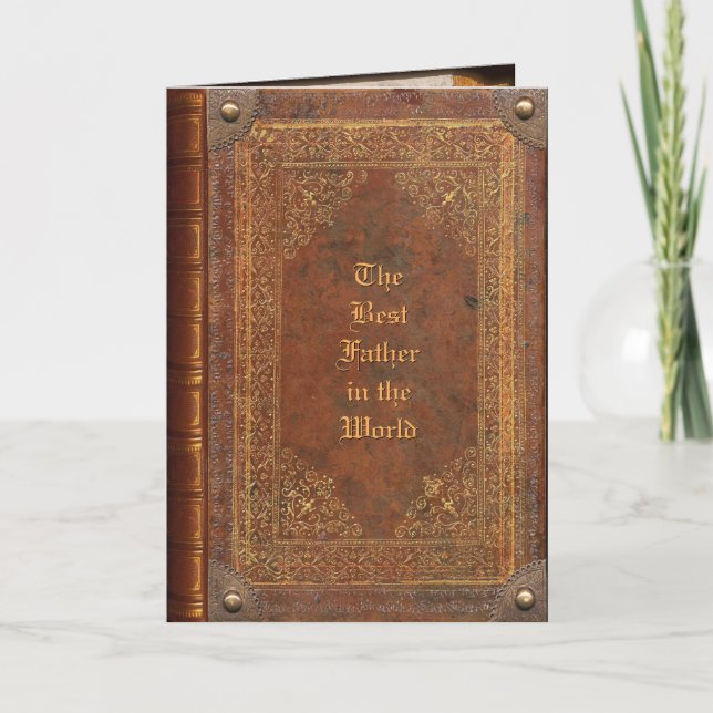 Antique Book (customisable) Father's Day Card (Front)