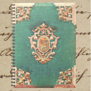 Antique book gold and green elegant victorian