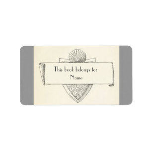 Antique Bookplate Illustration Sticker