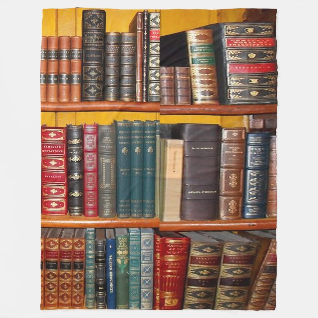 Antique Books Fleece Blanket (Front)