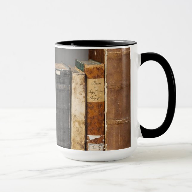 Antique Books on Shelf Coffee Mug (Right)