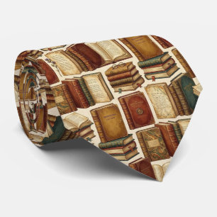 Antique Books Pattern Librarian Antiquarian Tie