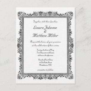 Antique Bordered Wedding Invitation