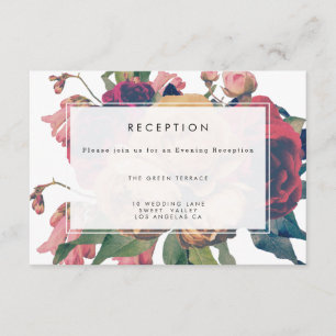 Antique Botanical Fete Wedding Reception Card