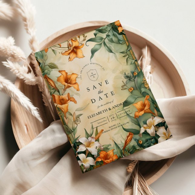 Antique Botanical Floral Wedding Save The Date (Creator Uploaded)
