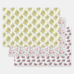 Antique Botanical Rose Meadow Vintage Floral Wrapping Paper Sheet