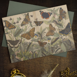 Antique Botanical Vintage Butterfly Decoupage Tissue Paper