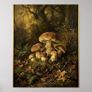 Antique Botanical Wild Mushrooms I Poster