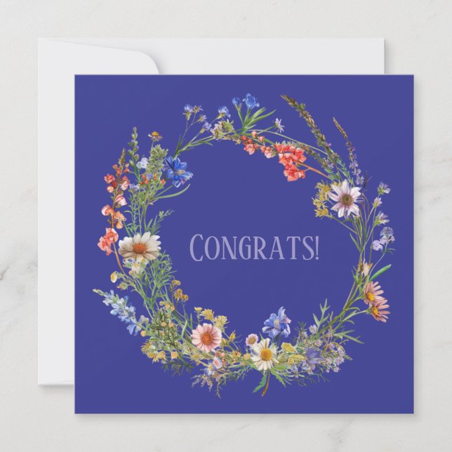 Antique Botanical Wreath Note Card Collection (Front)