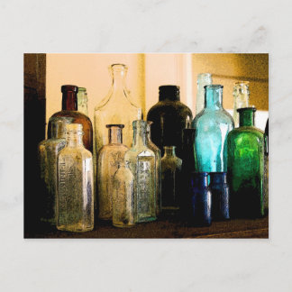 Antique bottles postcard