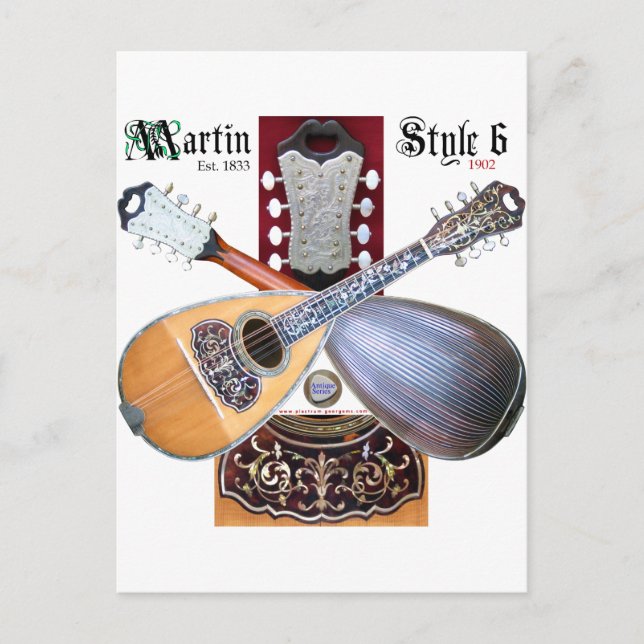 Antique Bowlback Mandolin Postcard (Front)