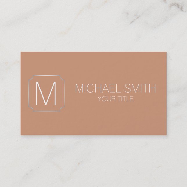 Antique brass colour background business card (Front)